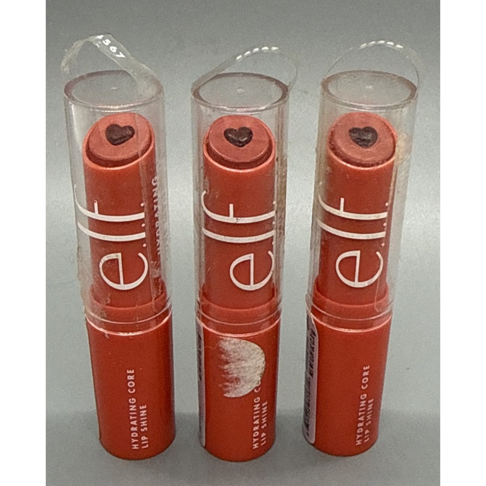 3x elf Hydrating Core Lip Shine in Giddy, e.l.f. Tinted Lip Balm Lot of 3 Unseal
